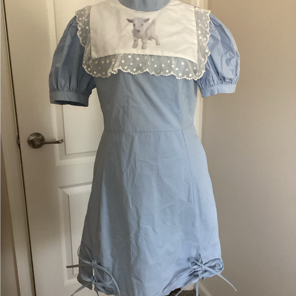 Light Blue Dress with Sheep Detail from a rare Japanese brand